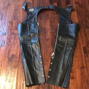 Black leather chaps, like new